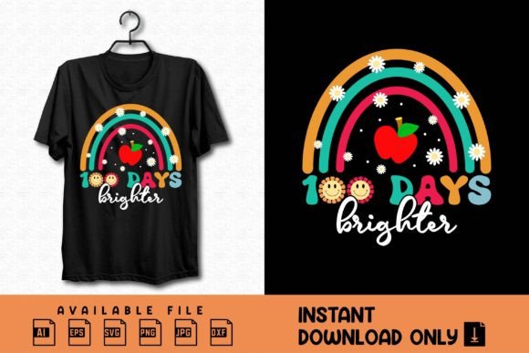 100 Days Brighter Graphics: Back to School T-Shirt Designs