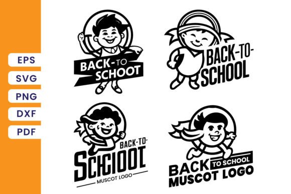 Back to School Mascot Logo Icon Set: Free Graphics