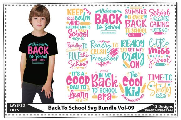 Back to School SVG Bundle Vol-09: Graphics & T-Shirt Designs
