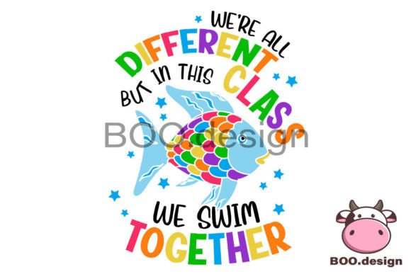 Back to School SVG: We Swim Together Graphics for Crafts