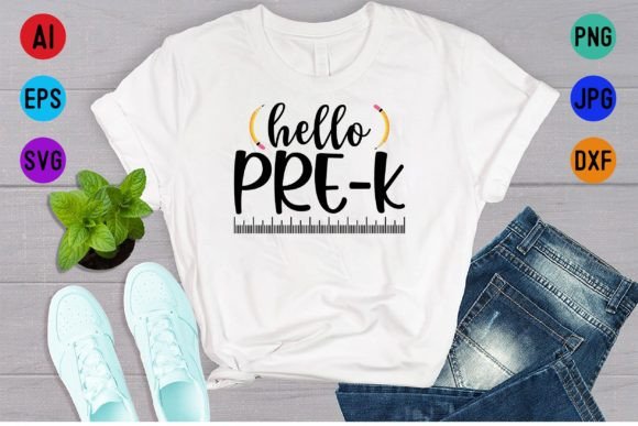 Hello Pre-Kindergarten Graphics & T-Shirt Designs