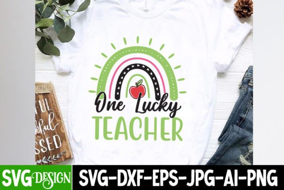 One Lucky Teacher SVG Cut File: A Graphic for T-Shirt Designs
