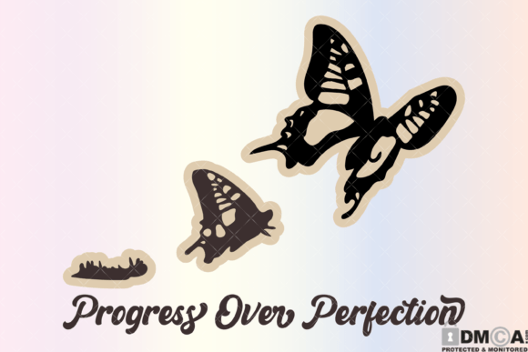 Progress Over Perfection Graphics for Print Templates