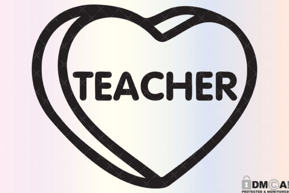 Teacher Candy Heart Svg Graphics for Print Templates