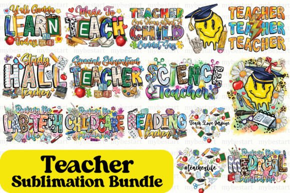 Teacher Sublimation Bundle: Graphics for Crafts & Local Branding