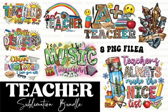 Teacher Sublimation PNG Bundle: Graphics for Crafts & Branding
